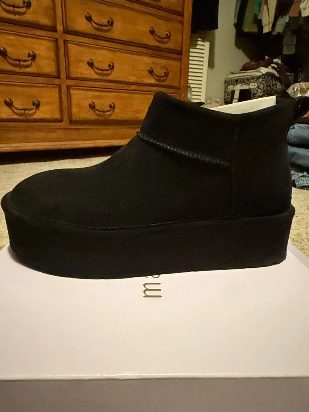Madden Girl Black Suede Platform Ankle Boots Size 8
